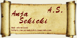 Anja Sekicki vizit kartica